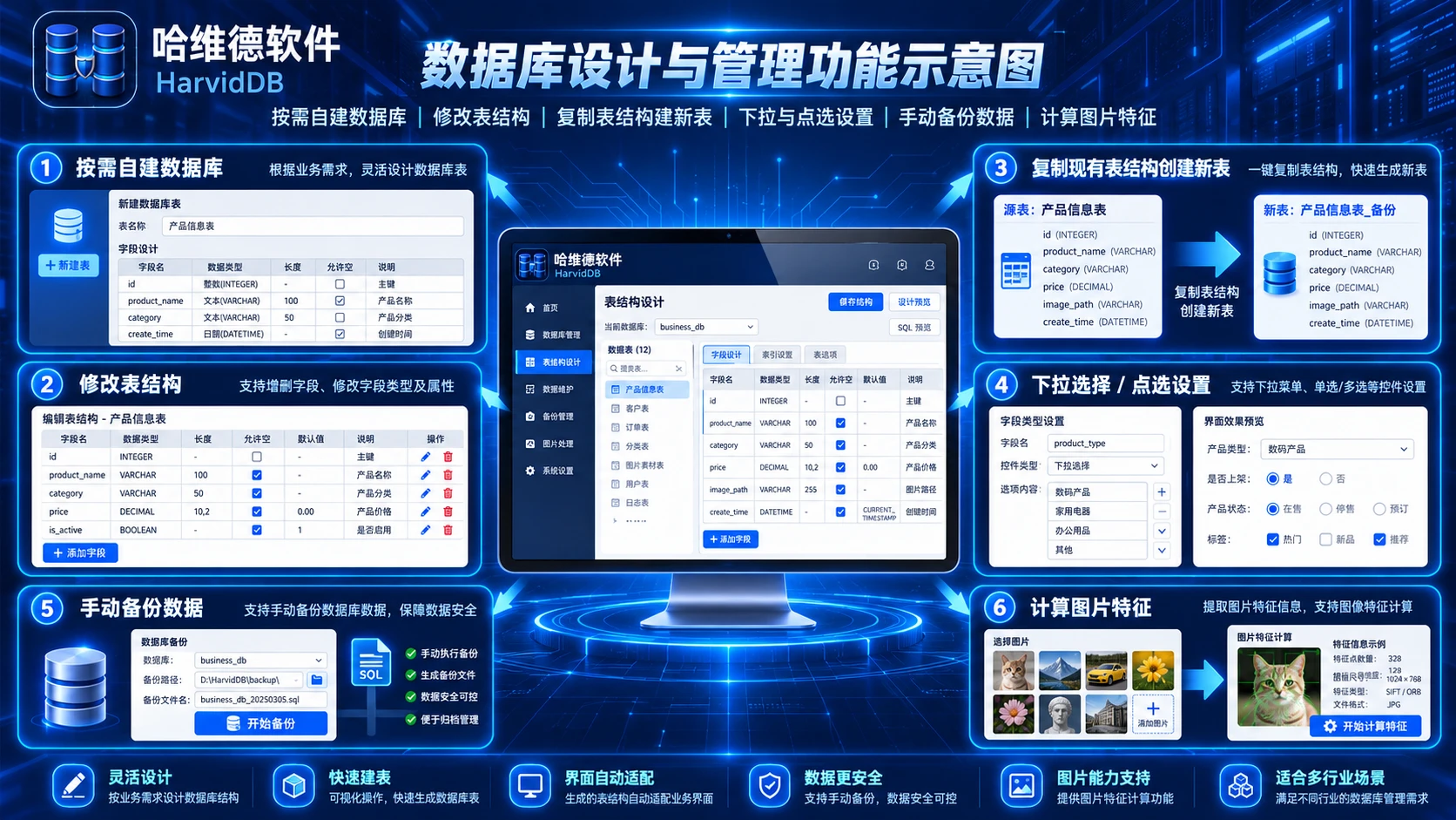 Feature illustration：More database management