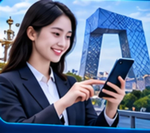 Illustrative person submitting data on a phone